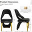 Ensemble de 2 chaises de salle à manger luxueuses en velours noir moderne avec pieds en acier inoxydable doré poli