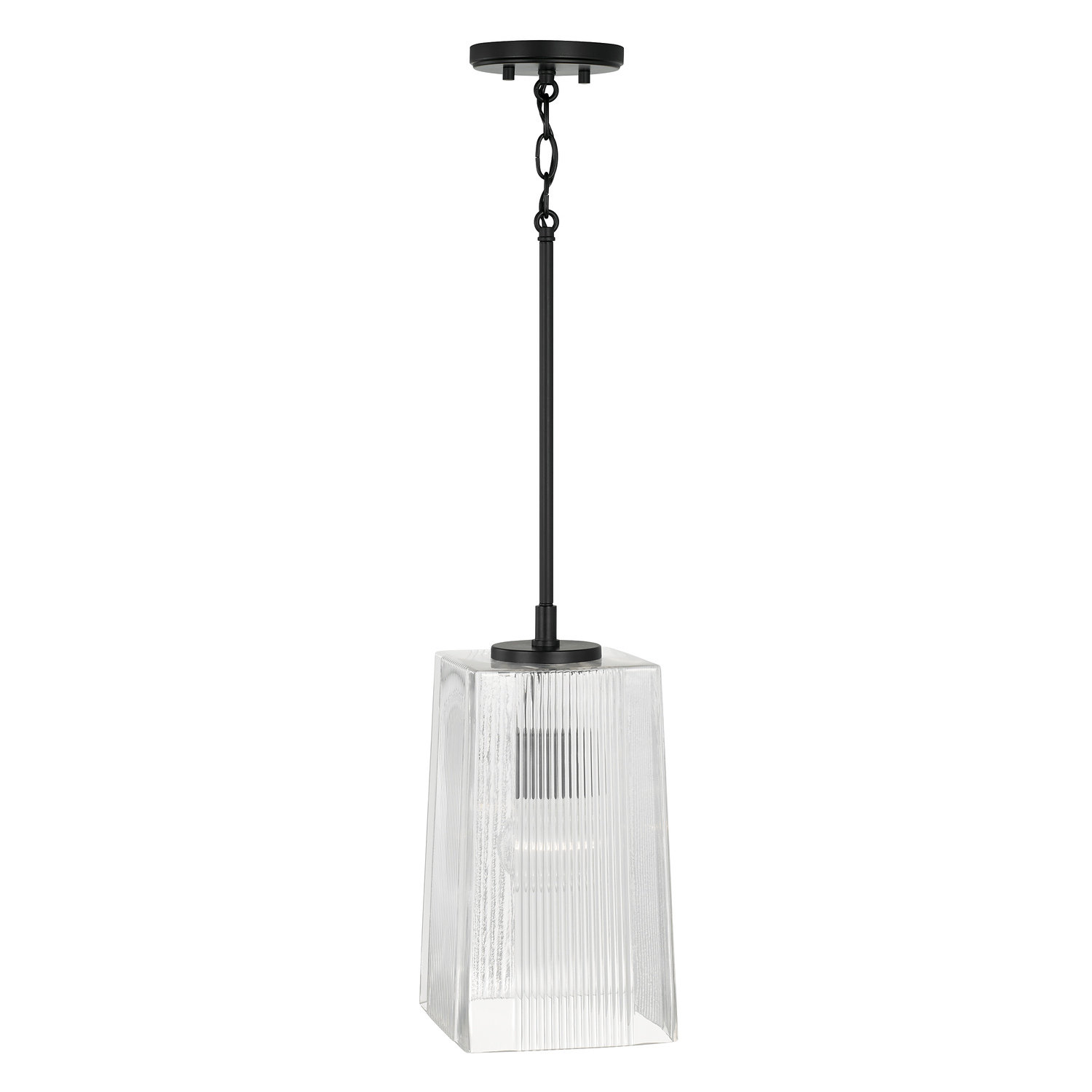 Kayda Single Light Glass Dimmable Pendant, Matte Black