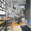Le café vibre sur les murs de brique-1049252599