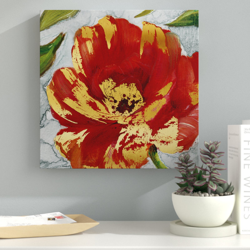 Crimson Crush II - reproduction d'art sur toile, H 16 po x l 16 po x P 1,5 po