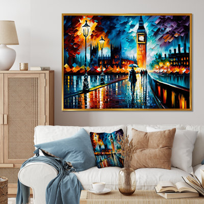 «Colorful City In London II - Cityscapes», art mural sur toile