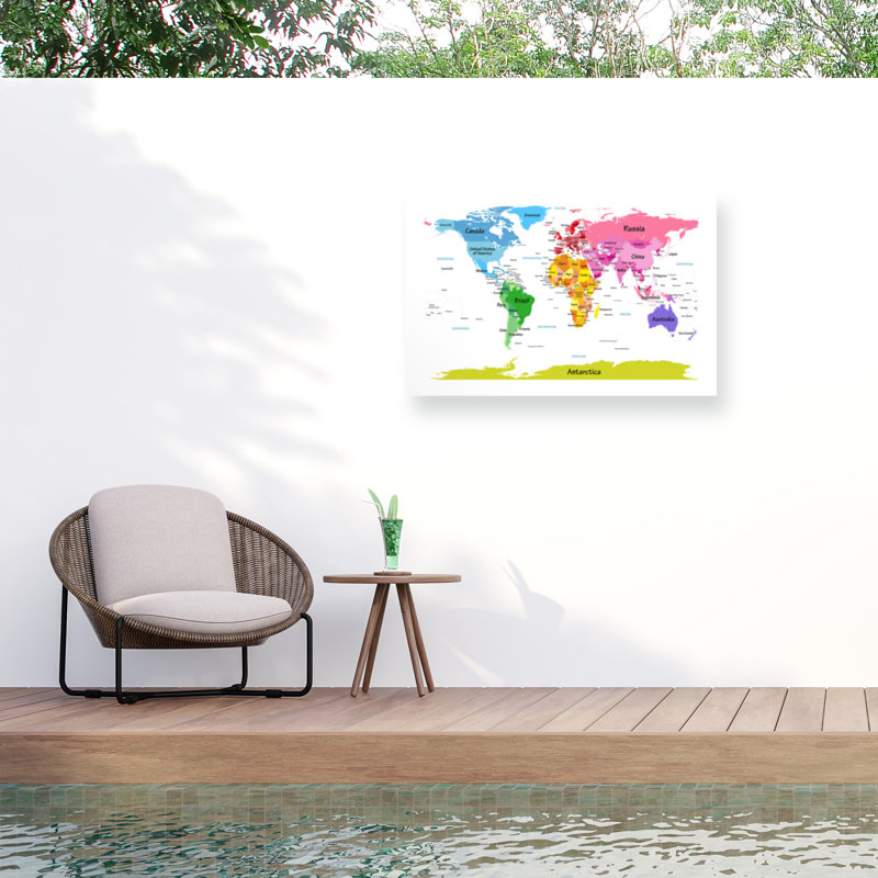 Carte du monde de bolognaise pour les enfants II, H 22 po x l 32 po