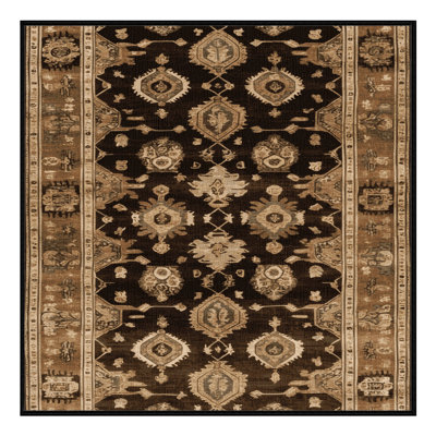 Machine Washable Overdyed Brown Area Rug