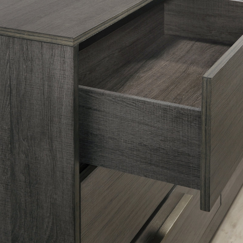 Table de chevet pour chambre à coucher, table de chevet moderne à 2 tiroirs, table d'appoint en bois