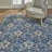 Elyse Marlow Transitional Floral Navy Blue/Ivory Polypropylene Area Rug-93416374