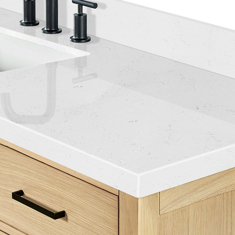 Ensemble de meuble-lavabo simple 66 po , Chêne, Rectangular