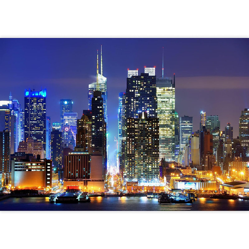 Modern City Buildings Peel & Stick Border, 100" L x 144" W