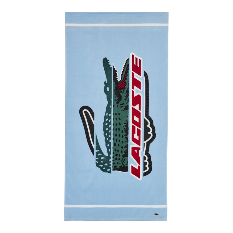 Lacoste, Bath, Lacoste Bath Towel 3 X 52 Cotton White Grey Embroidered  Crocodile Logo New