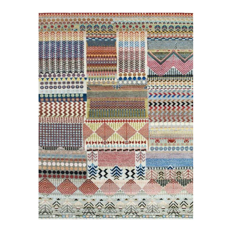 Tapis décoratif multicolore lavable à la machine à motif géométrique multicolore de la collection Barcelona