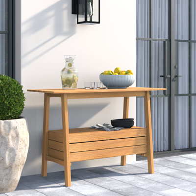 Table de patio rectangulaire en eucalyptus Armenta