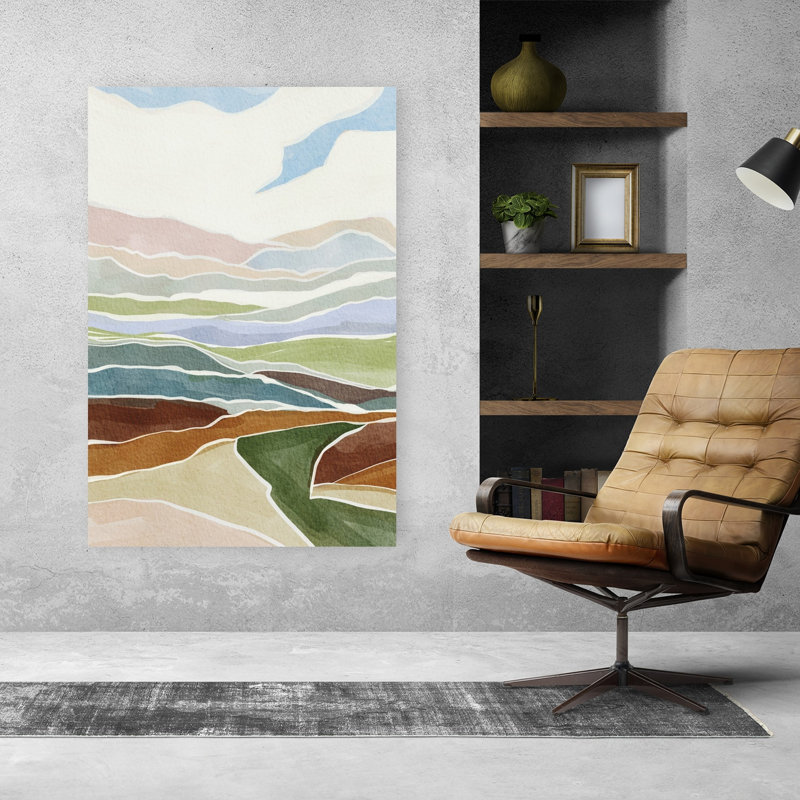 «Landscape Hues Abstract Peaceful Serene Landscape Mountain», art mural