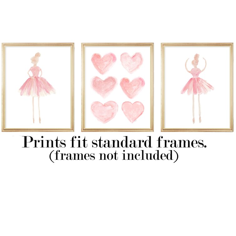 Little Ballerina Nursery Wall Art - Set Of 3 - Nursery Wall Art Decor