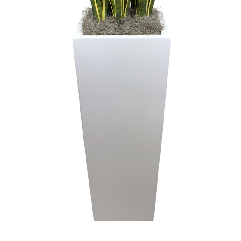 Faux Snake Plant (Sansevieria) Plant in Fiberstone Pot