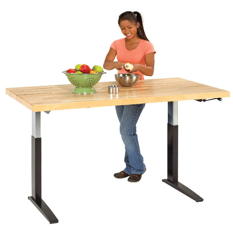 Height-Adjustable Workbench, 72" W with Epoxy Top