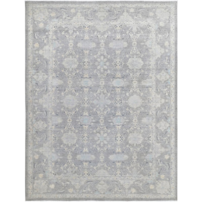 High-Quality Hand-Knotted Grey Area Rug