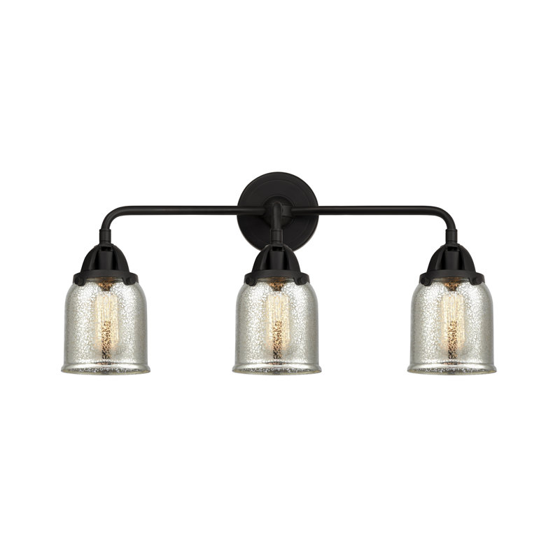 Éclairage pour meuble-lavabo à 2 lumières 5 po et 3 clochettes 23 po Shauna, Noir mat, Ampoule non incluse