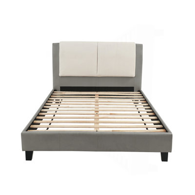 Eastern King Bed In White & Grey