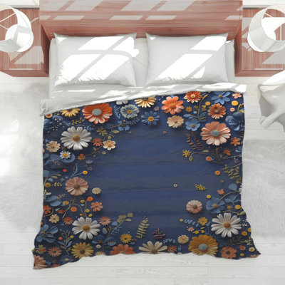 Édredon floral avec literie bohémienne