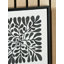 S/2 Black Leaf Print Square Canvases - 2 Piece Single Picture Frame Set on Canvas