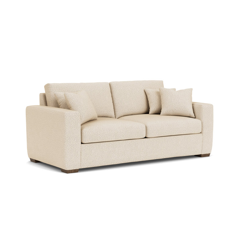 Canapé à accoudoirs carrés 83 po, Polypropylène / oléfine beige clair