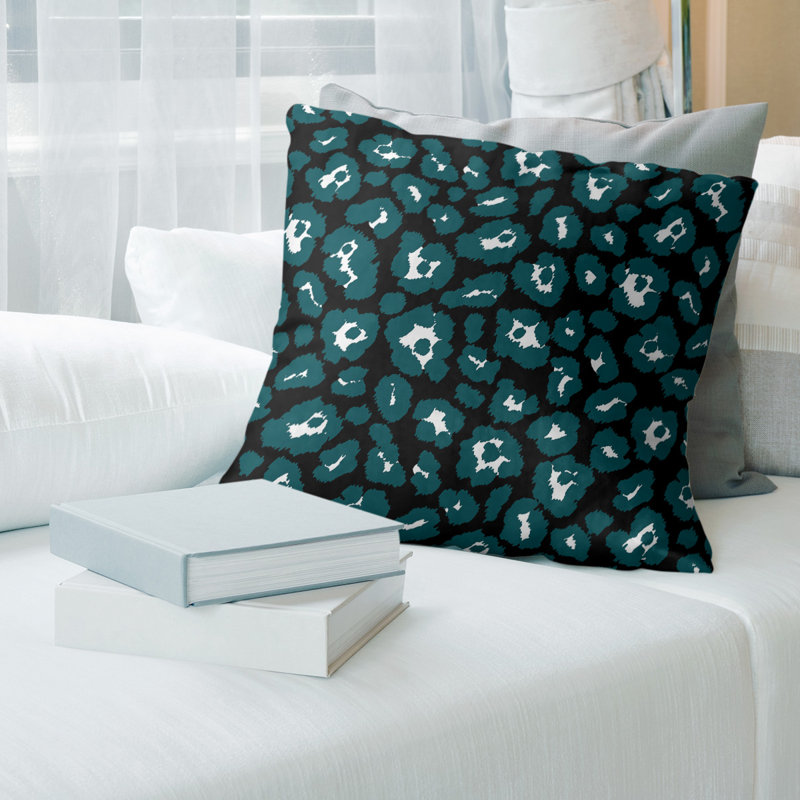 Housse de coussin carrée, Noir, 14 po x 14 po, Polyester sergé