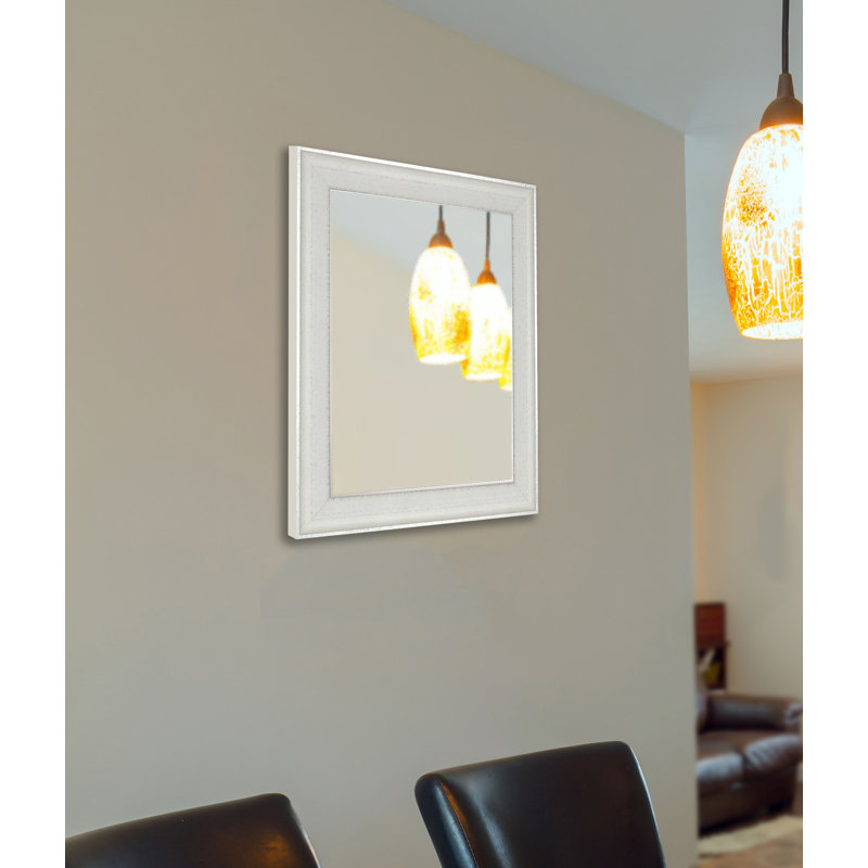 Miroir d'appoint Dematteo, H 30 po x l 25 po, Blanc