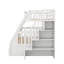 Lit superposé simple au-dessus de double avec échelle, tiroirs et escalier de rangement-2105359205