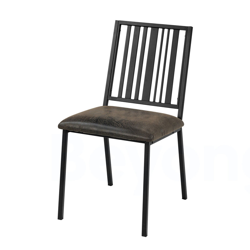 Chaise d'appoint en cuir synthétique et finition noire Zudora (ensemble de 2)