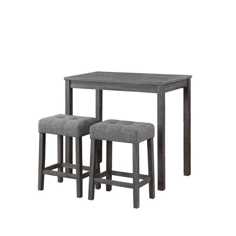 Ensemble de table bistro 3 pièces Lusso, Gris