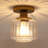 1 - Light Glass Semi Flush Mount Ceiling Light-1300217238