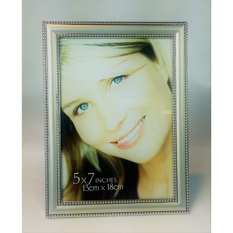 Leff Silver Metal Beaded Picture Frame, 4" x 6"