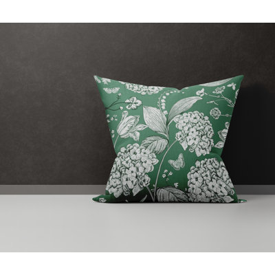 Floral Cotton Reversible Throw Pillow