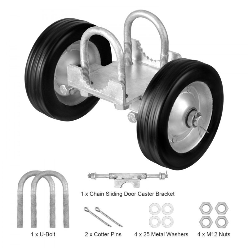 Sliding Gate Kit 6” Adjustable Heavy Duty Rolling Hardware 600 lbs Load