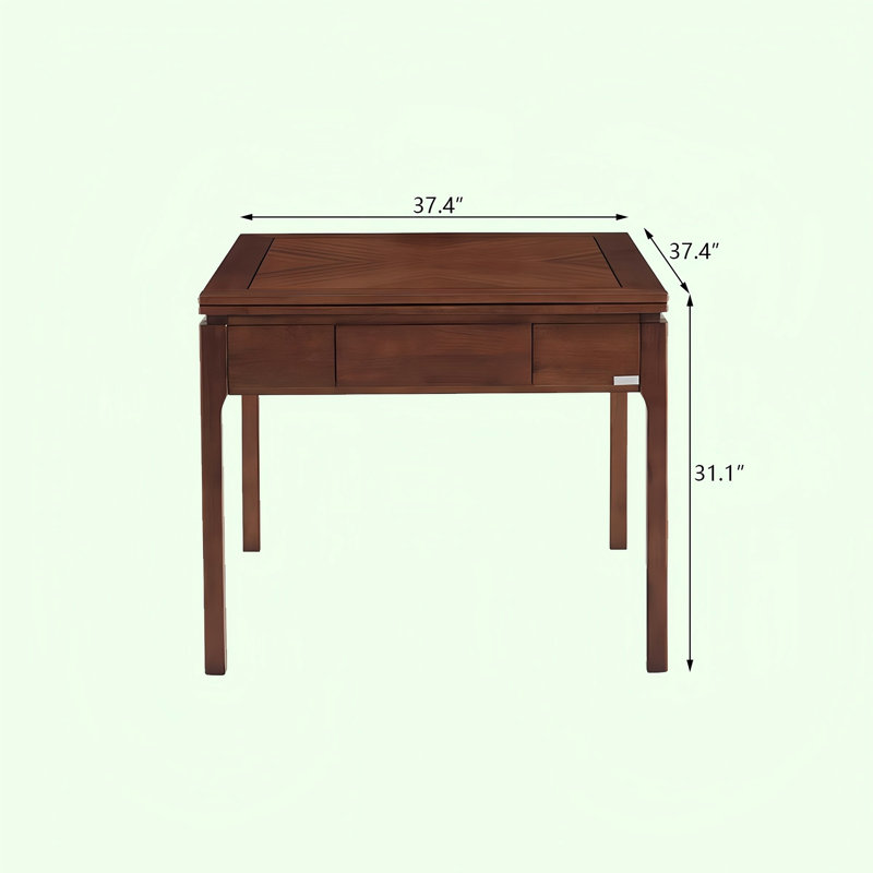 High-end Solid Wood Automatic Mahjong Table American Style Tiles, 31.10" H x 39.37" L x 39.37" W
