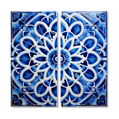 White And Blue Moroccan Tiles - Modern Canvas Prints