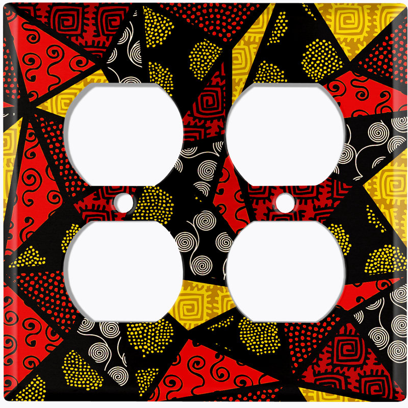 Plaque murale triangulaire en verre coloré à 2 bandes avec motif safari