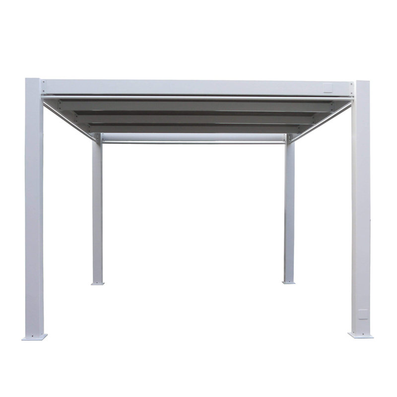 Lisson Elwood 12 Ft. W x 12 Ft. D Metal Pergola, Gray/White