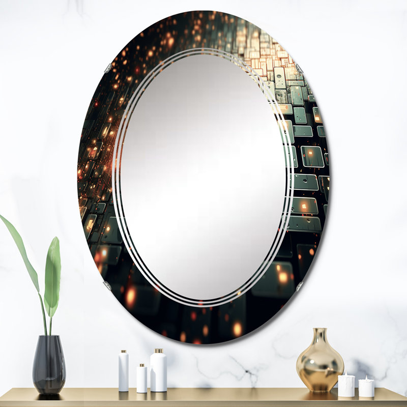 Barnvale - Miroir mural moderne ovale, 36 po x 24 po