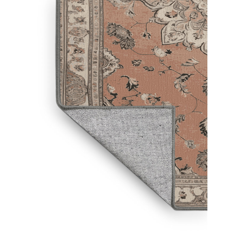 Tapis gris Tabriz lavable à la machine, Rectangulaire 8 pi x 10 pi