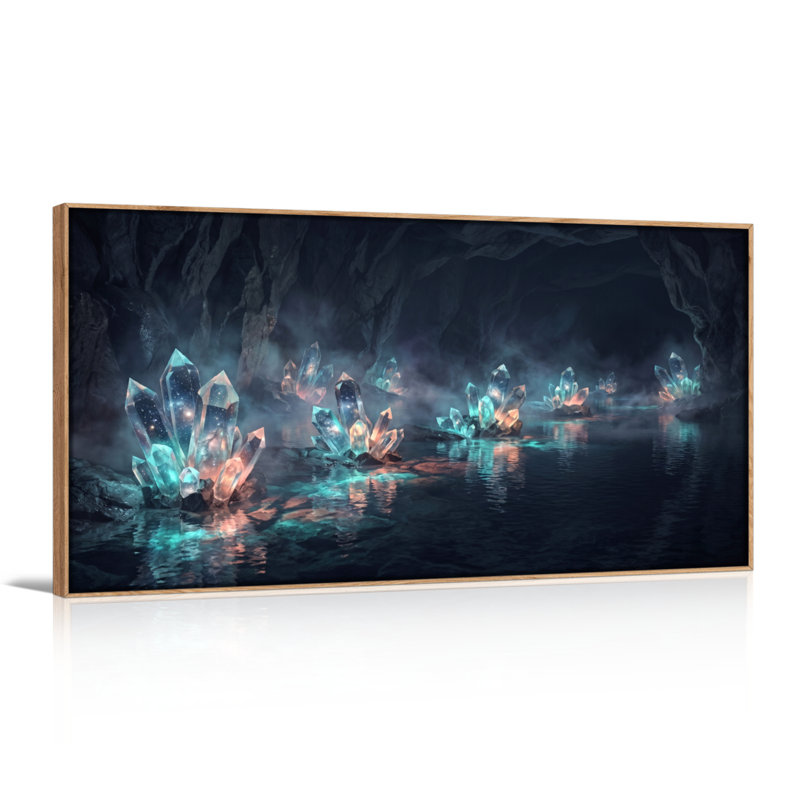 Ensemble de 1 tableau sur toile « Grotte de cristal », L 40 po x H 20 po, Naturel