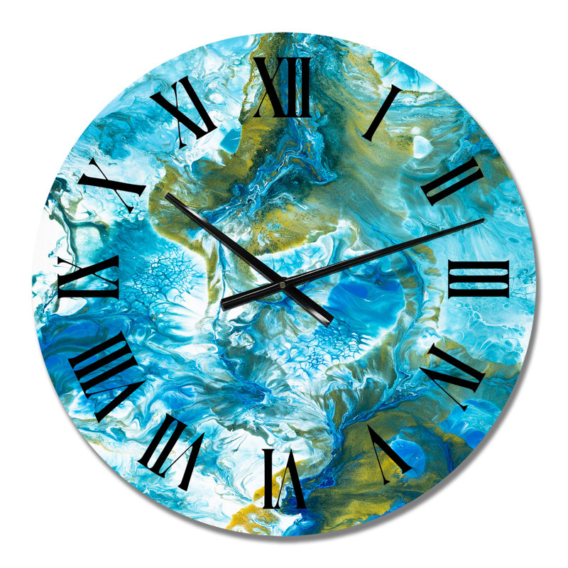 Horloge murale moderne bleue et blanche, Petit