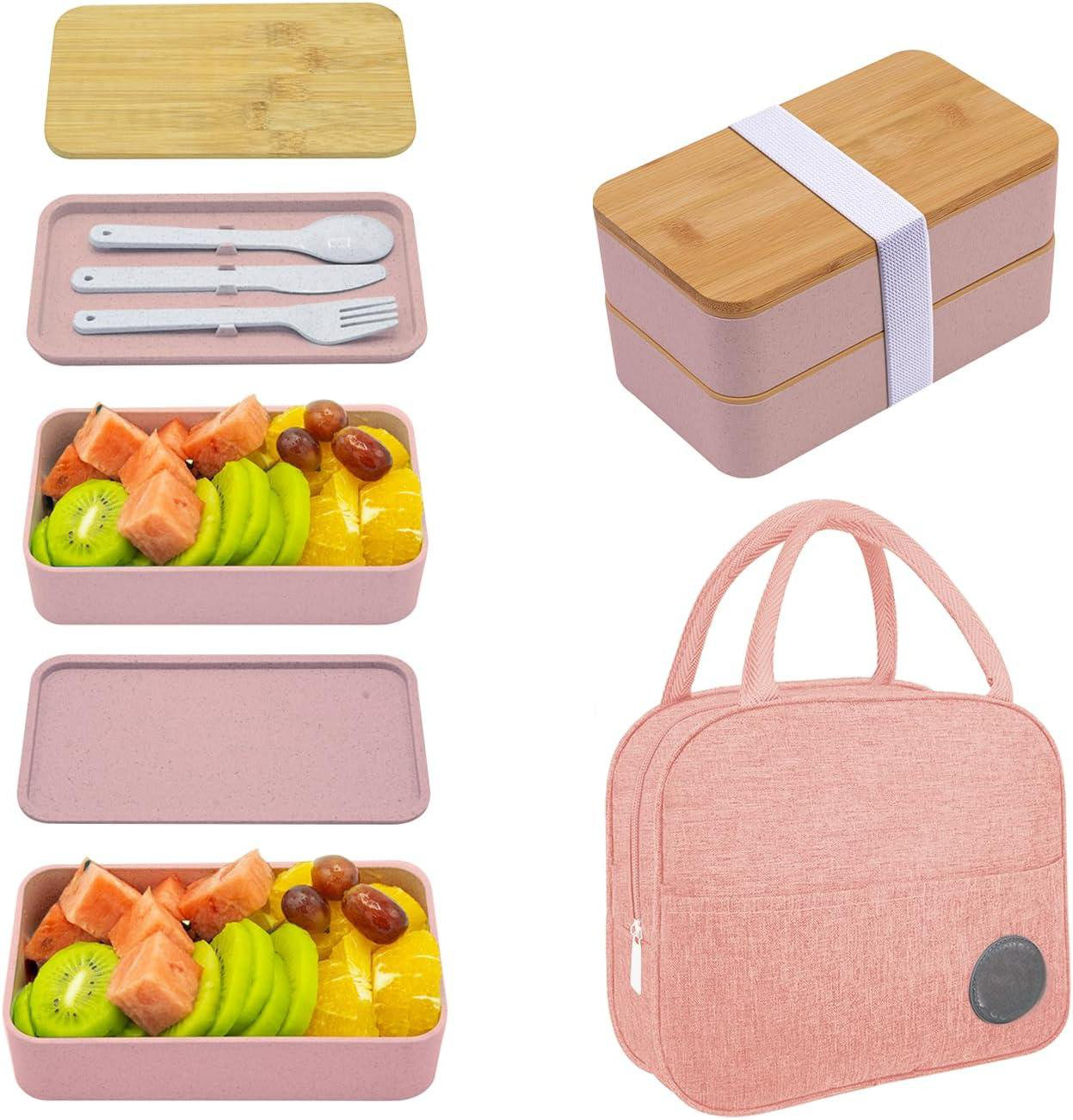 Prep & Savour Adult Lunch Box with lunch bag, Japanese Stackable Lunch