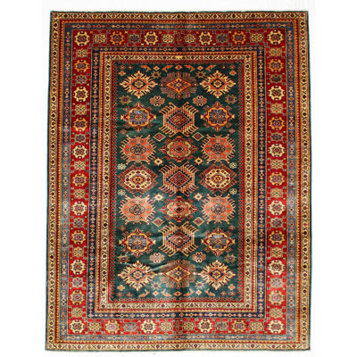 Tapis de style tribal rétro fait à la main 7 x 8 Anatolian