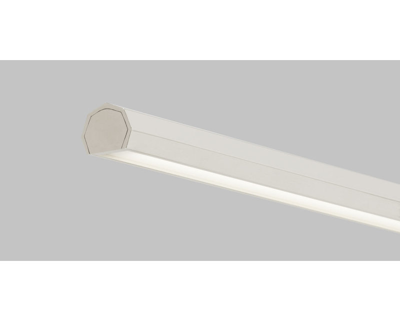 Plural Faceted Picture Light, Polished Nickel, 0.7" H x 18" W x 8.9" D, 13.5