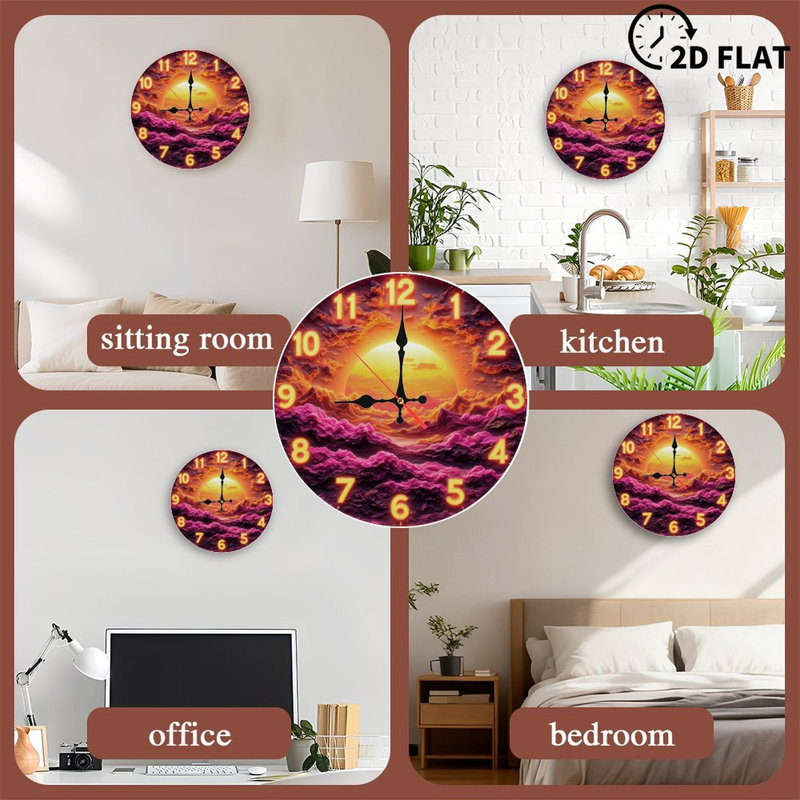 Clock Numbers Over Fantasy Sunset