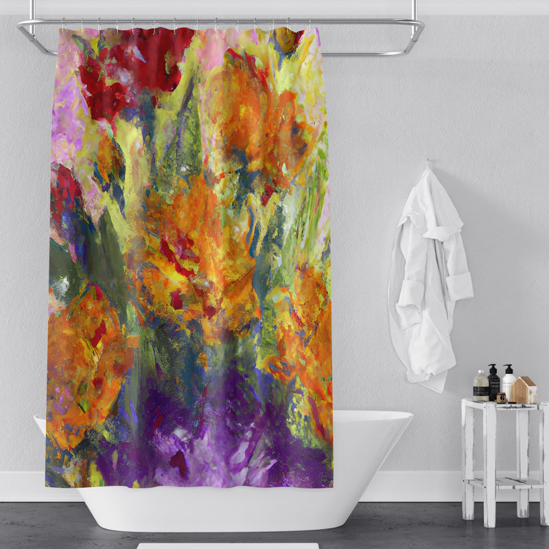Blitar Floral Shower Curtain, 72" H x 70" W