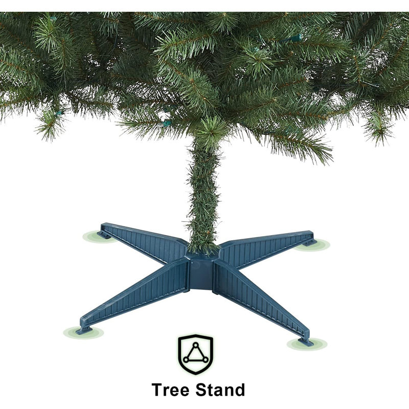 6.5ft Green PVC Christmas Tree with Multicolor LED Lights