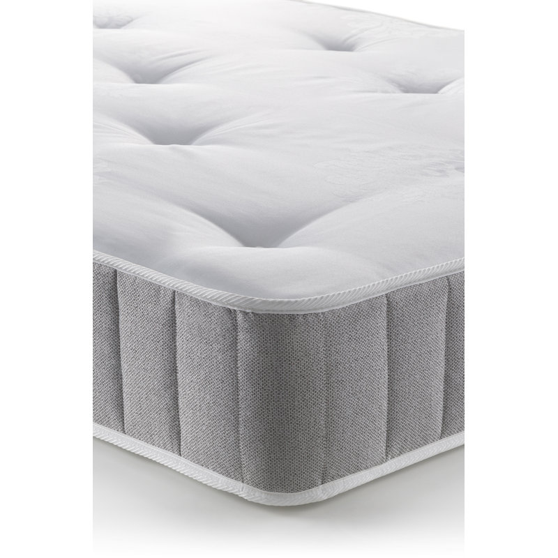 Canipe Upholstered Bed Frame with Mattress, Double (4'6), Grey, Capsule Essentials