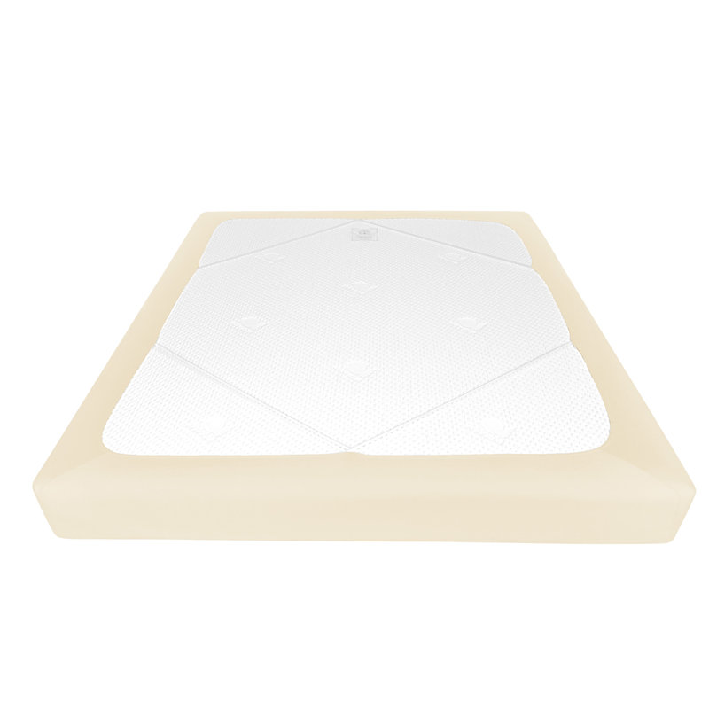Jersey Knit Stretchy Wrap Around Box Spring Cover, Beige, Queen