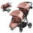 Foldable Twin Stroller With Adjustable Backrest-115356144